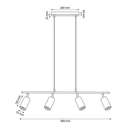 Brilagi - Suspension SELE sur câble 4xGU10/30W/230V beige