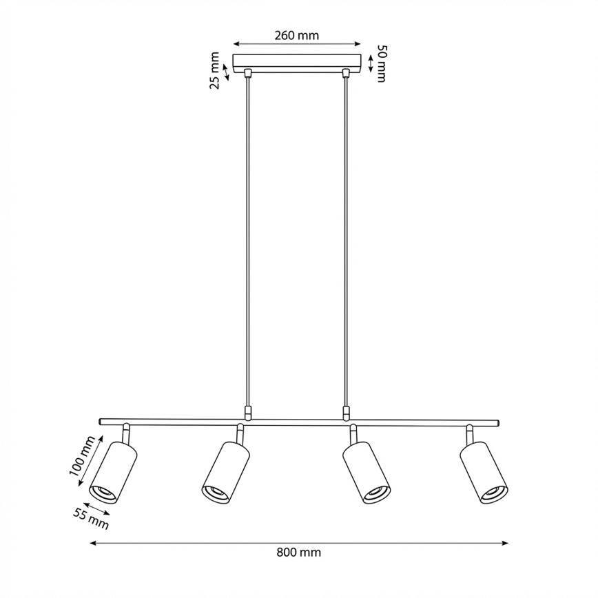 Brilagi - Suspension SELE sur câble 4xGU10/30W/230V beige