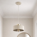 Brilagi - Suspension sur câble 1xE27/60W/230V Ø 20 cm beige/doré