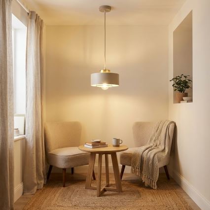 Brilagi - Suspension sur câble 1xE27/60W/230V Ø 20 cm beige/doré