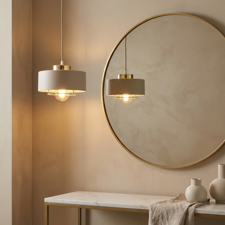 Brilagi - Suspension sur câble 1xE27/60W/230V Ø 20 cm beige/doré