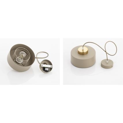 Brilagi - Suspension sur câble 1xE27/60W/230V Ø 20 cm beige/doré