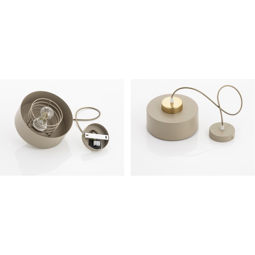 Brilagi - Suspension sur câble 1xE27/60W/230V Ø 20 cm beige/doré
