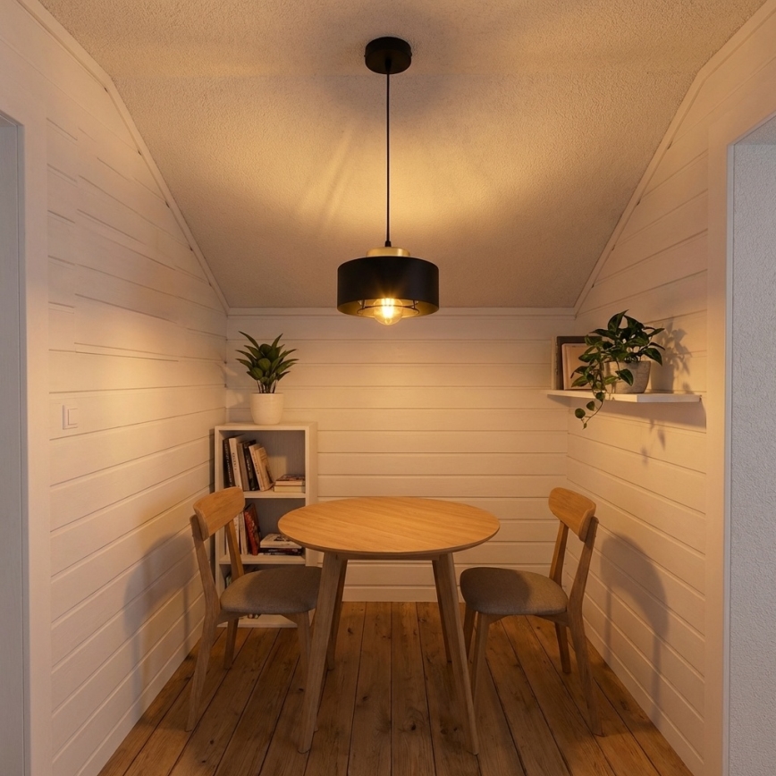 Brilagi - Suspension sur câble 1xE27/60W/230V Ø 20 cm noir/doré