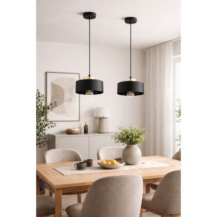 Brilagi - Suspension sur câble 1xE27/60W/230V Ø 20 cm noir/doré