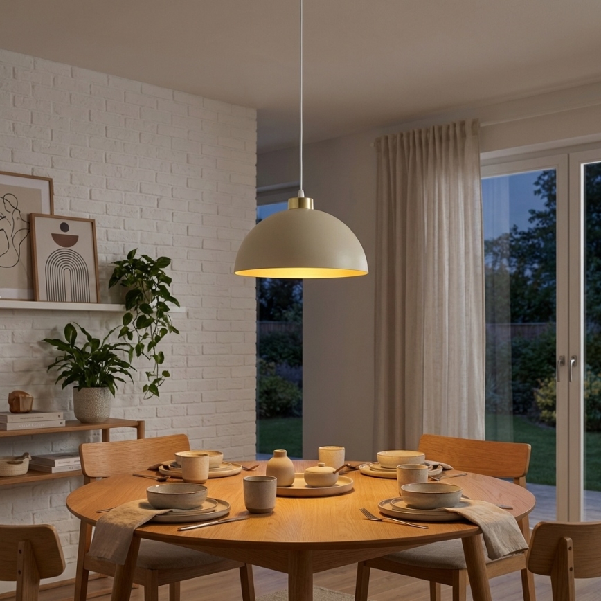 Brilagi - Suspension sur câble 1xE27/60W/230V Ø 30 cm beige/doré