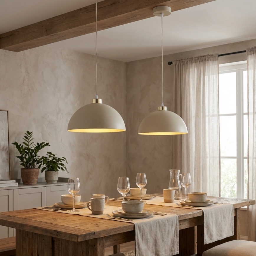 Brilagi - Suspension sur câble 1xE27/60W/230V Ø 30 cm beige/doré