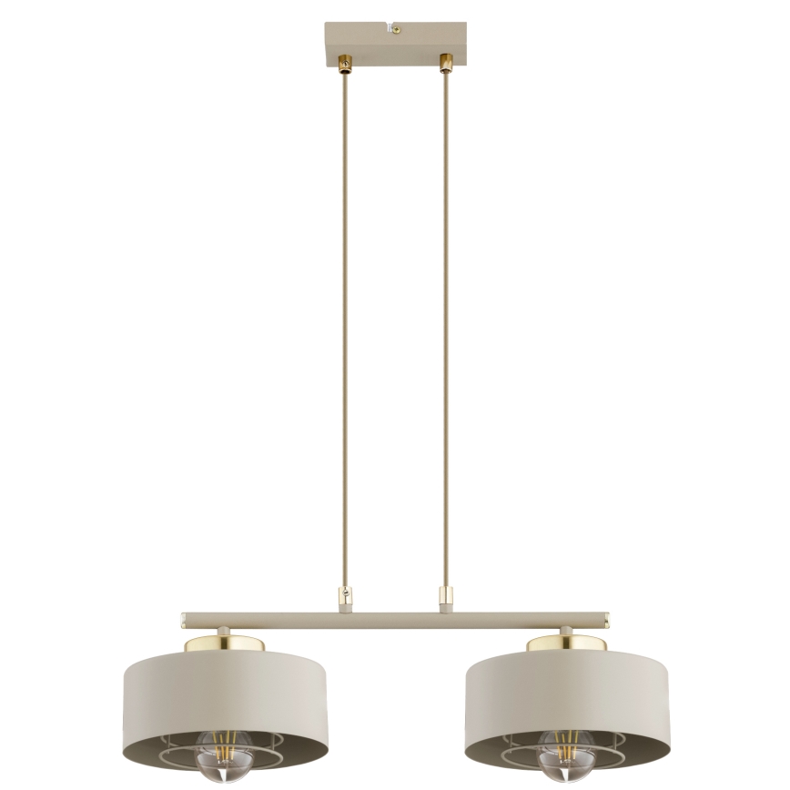 Brilagi - Suspension sur câble 2xE27/60W/230V beige/doré