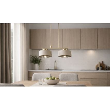 Brilagi - Suspension sur câble 2xE27/60W/230V beige/doré