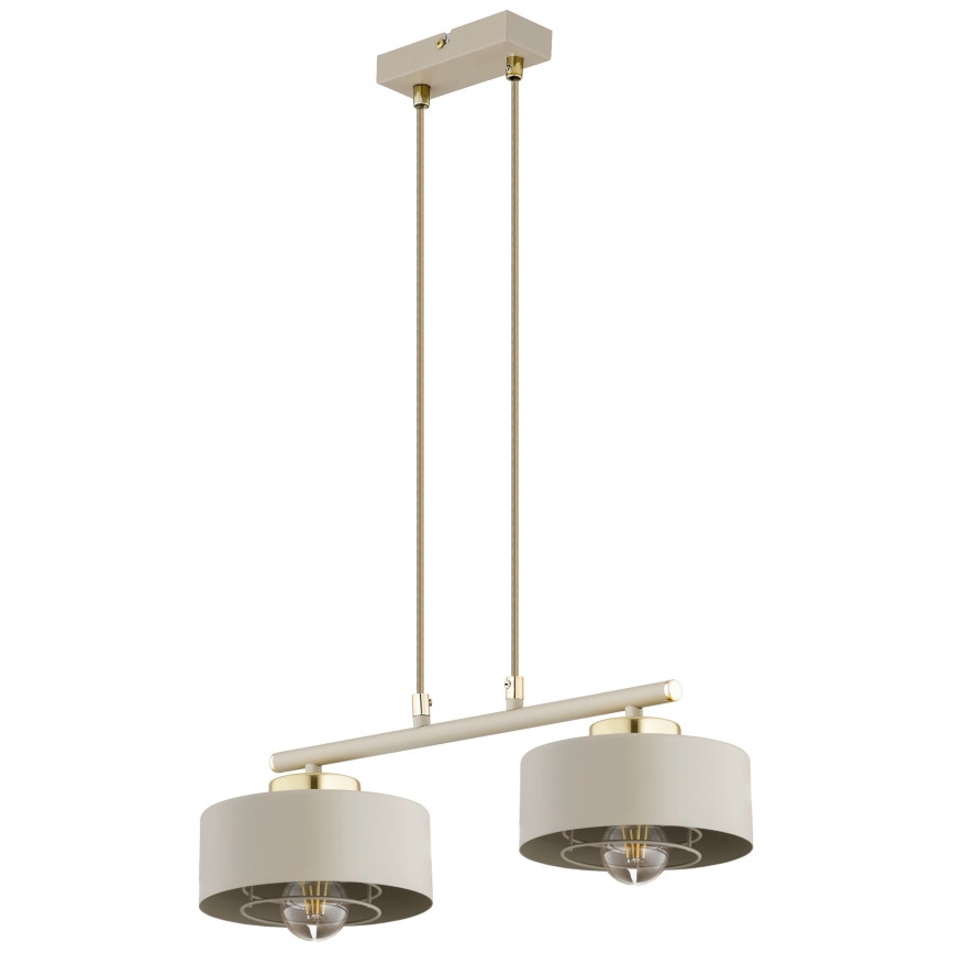 Brilagi - Suspension sur câble 2xE27/60W/230V beige/doré