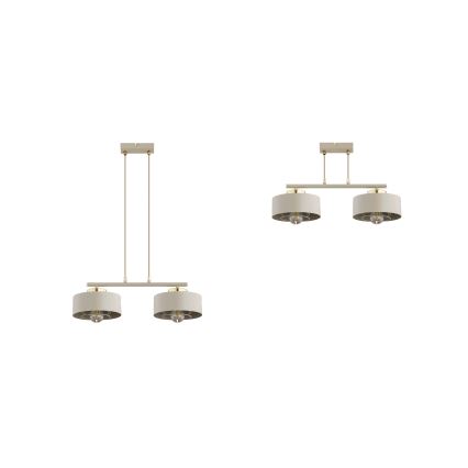 Brilagi - Suspension sur câble 2xE27/60W/230V beige/doré