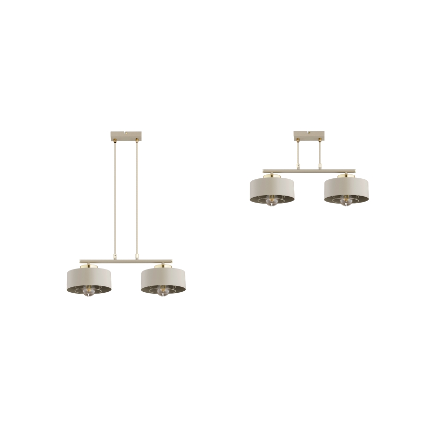 Brilagi - Suspension sur câble 2xE27/60W/230V beige/doré