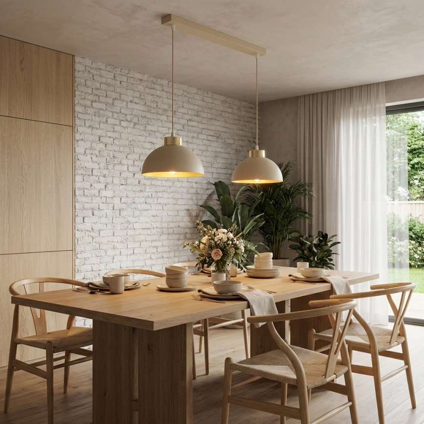 Brilagi - Suspension sur câble 2xE27/60W/230V beige/doré