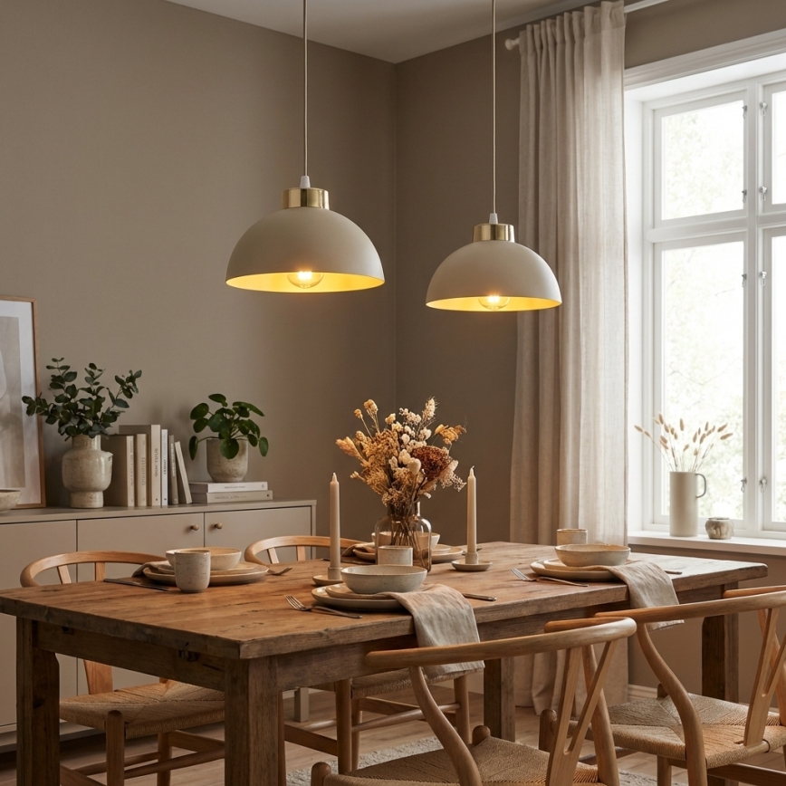 Brilagi - Suspension sur câble 2xE27/60W/230V beige/doré