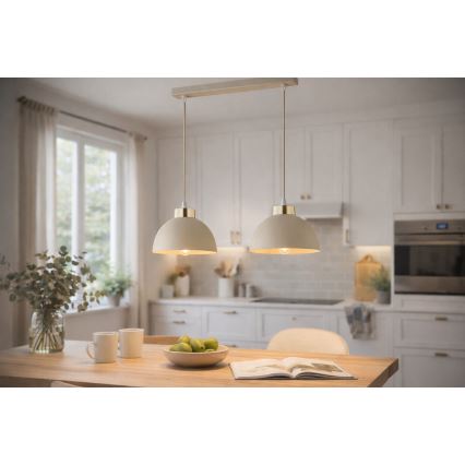 Brilagi - Suspension sur câble 2xE27/60W/230V beige/doré