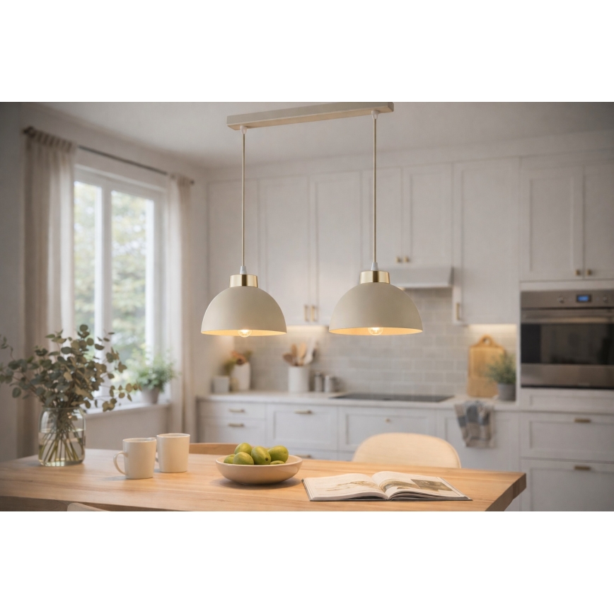 Brilagi - Suspension sur câble 2xE27/60W/230V beige/doré
