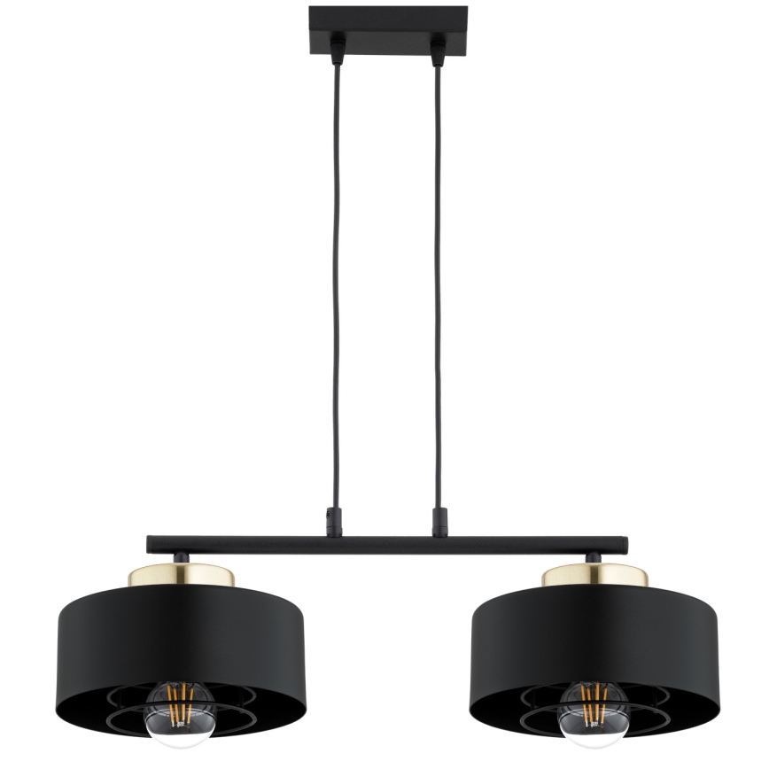 Brilagi - Suspension sur câble 2xE27/60W/230V noir/doré