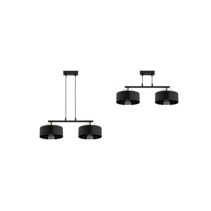 Brilagi - Suspension sur câble 2xE27/60W/230V noir/doré