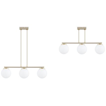 Brilagi - Suspension sur câble 3xE27/60W/230V beige/doré