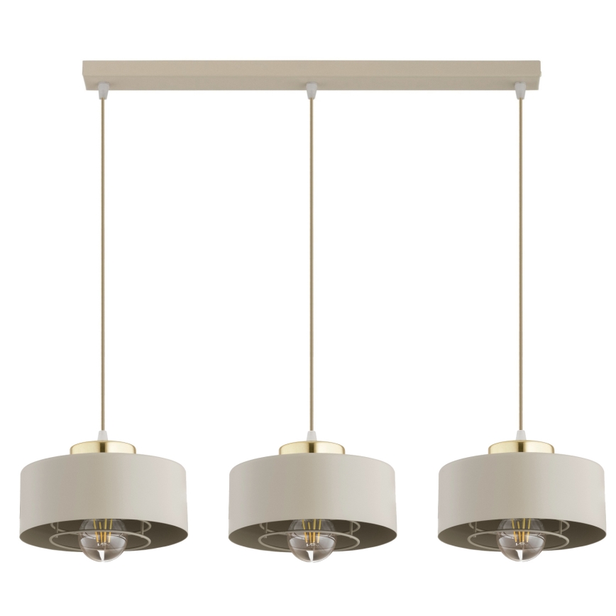 Brilagi - Suspension sur câble 3xE27/60W/230V beige/doré