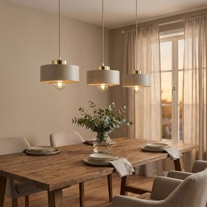 Brilagi - Suspension sur câble 3xE27/60W/230V beige/doré