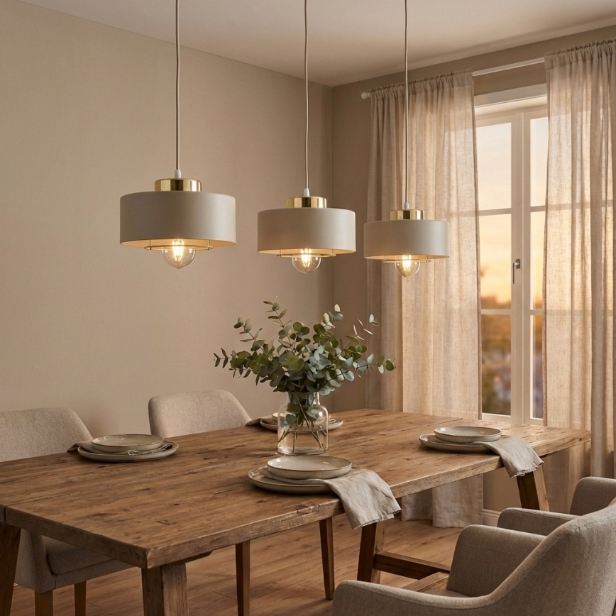 Brilagi - Suspension sur câble 3xE27/60W/230V beige/doré