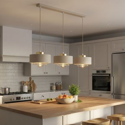 Brilagi - Suspension sur câble 3xE27/60W/230V beige/doré
