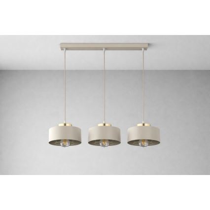Brilagi - Suspension sur câble 3xE27/60W/230V beige/doré