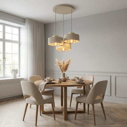 Brilagi - Suspension sur câble 3xE27/60W/230V beige/doré