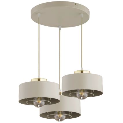 Brilagi - Suspension sur câble 3xE27/60W/230V beige/doré