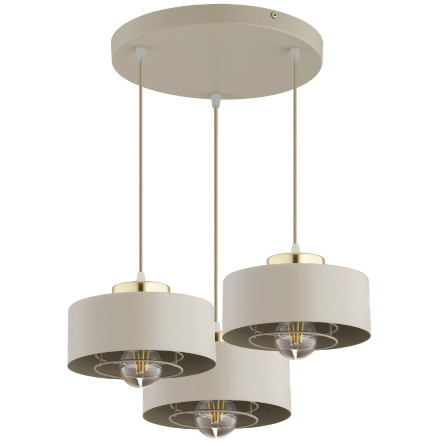 Brilagi - Suspension sur câble 3xE27/60W/230V beige/doré