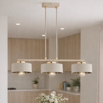 Brilagi - Suspension sur câble 3xE27/60W/230V beige/doré