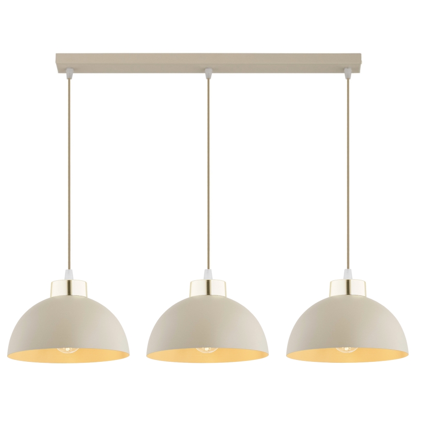 Brilagi - Suspension sur câble 3xE27/60W/230V beige/doré