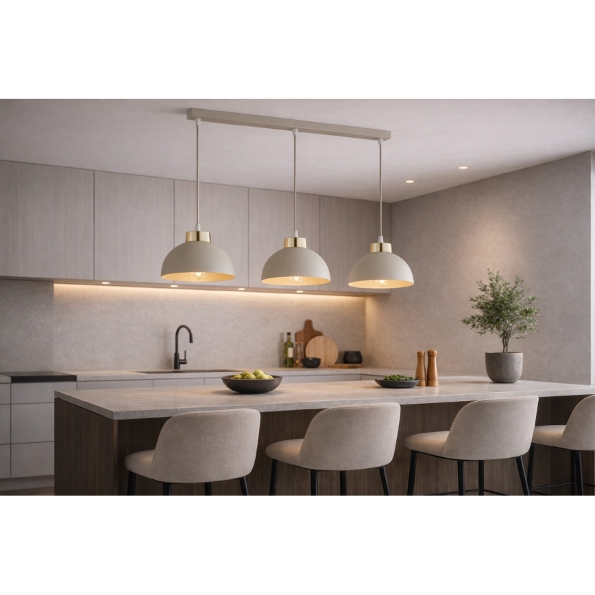Brilagi - Suspension sur câble 3xE27/60W/230V beige/doré