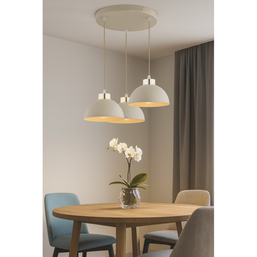 Brilagi - Suspension sur câble 3xE27/60W/230V beige/doré