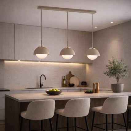 Brilagi - Suspension sur câble 3xE27/60W/230V beige/doré