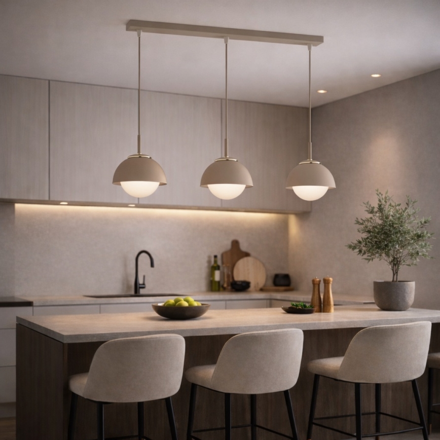 Brilagi - Suspension sur câble 3xE27/60W/230V beige/doré