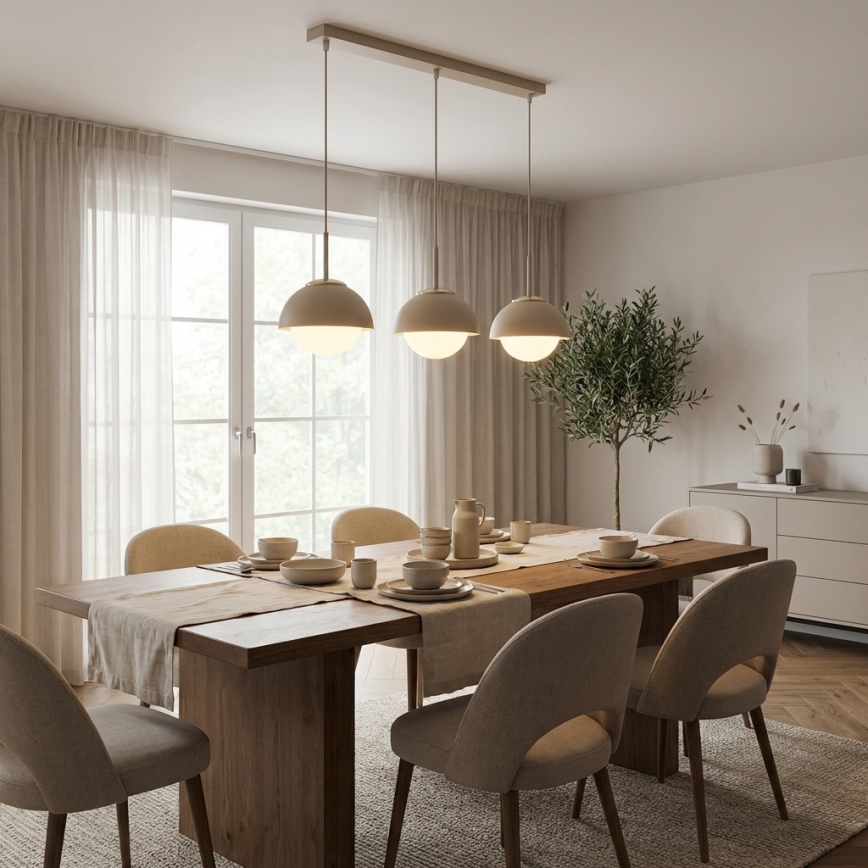 Brilagi - Suspension sur câble 3xE27/60W/230V beige/doré