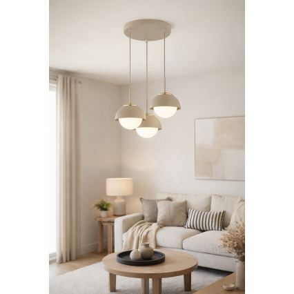 Brilagi - Suspension sur câble 3xE27/60W/230V beige/doré