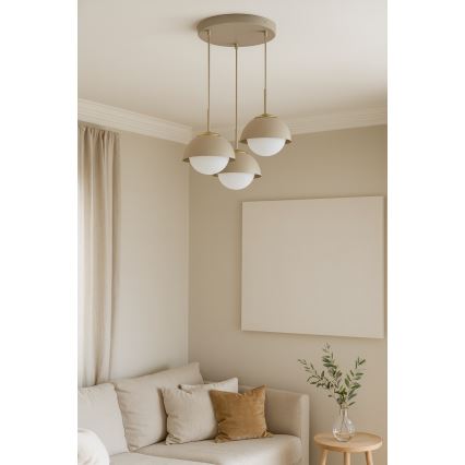 Brilagi - Suspension sur câble 3xE27/60W/230V beige/doré