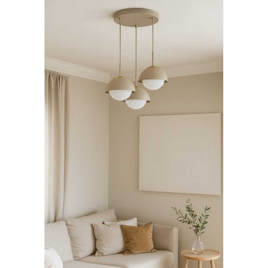 Brilagi - Suspension sur câble 3xE27/60W/230V beige/doré