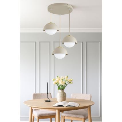 Brilagi - Suspension sur câble 3xE27/60W/230V beige/doré
