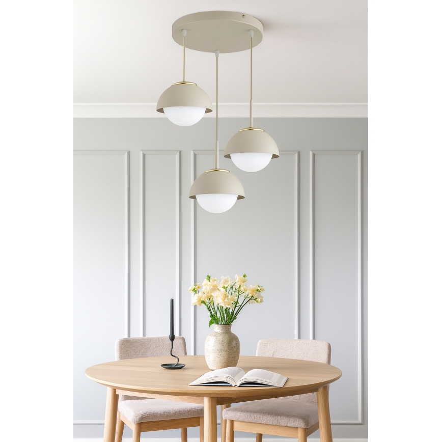 Brilagi - Suspension sur câble 3xE27/60W/230V beige/doré