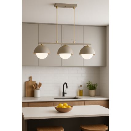 Brilagi - Suspension sur câble 3xE27/60W/230V beige/doré