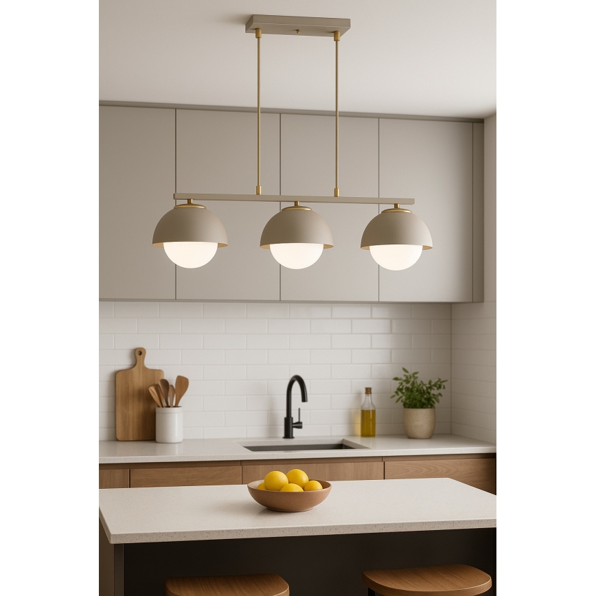 Brilagi - Suspension sur câble 3xE27/60W/230V beige/doré