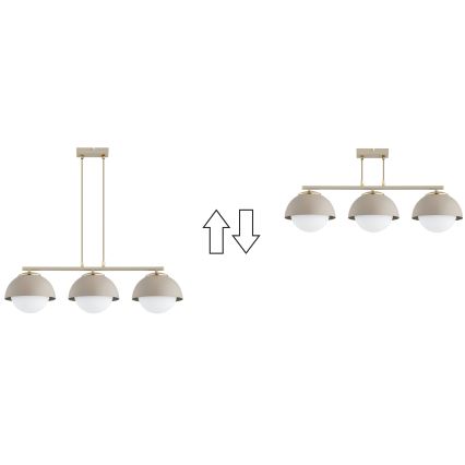 Brilagi - Suspension sur câble 3xE27/60W/230V beige/doré