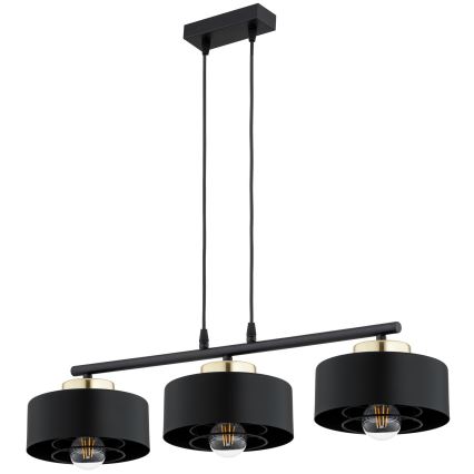 Brilagi - Suspension sur câble 3xE27/60W/230V noir/doré