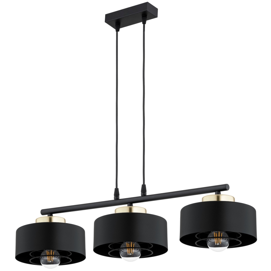 Brilagi - Suspension sur câble 3xE27/60W/230V noir/doré