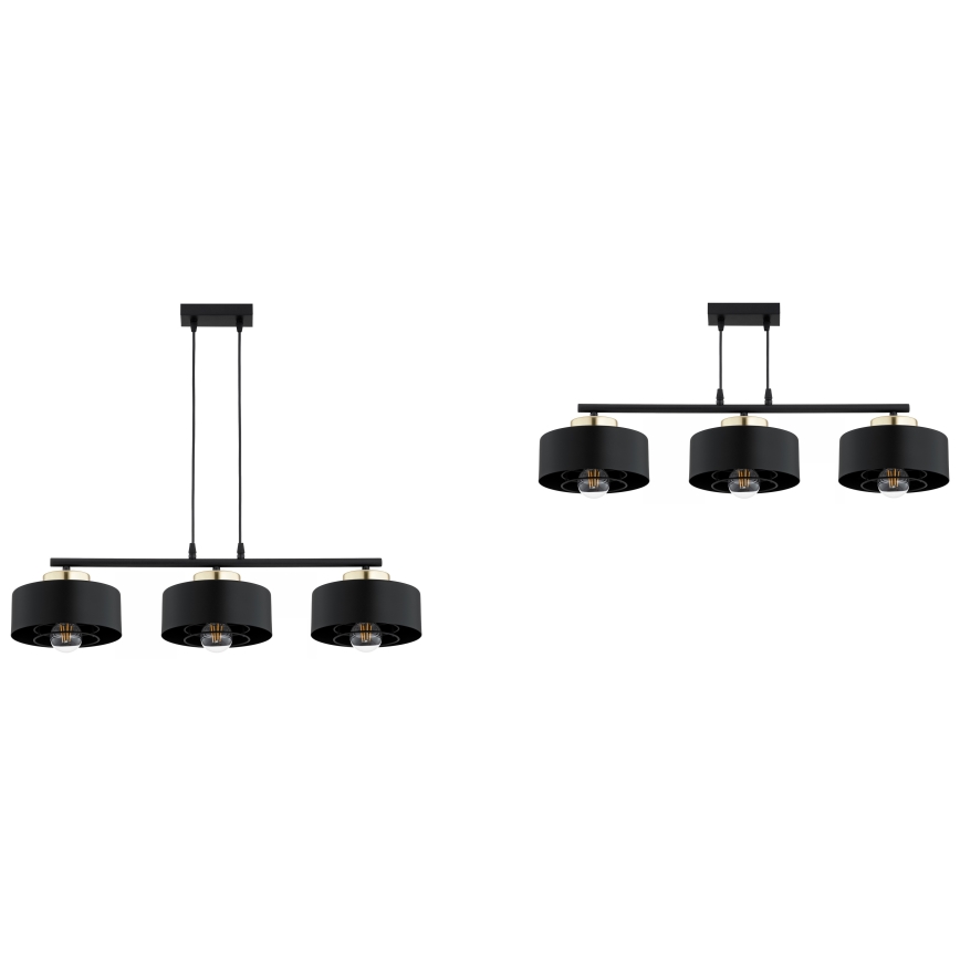 Brilagi - Suspension sur câble 3xE27/60W/230V noir/doré