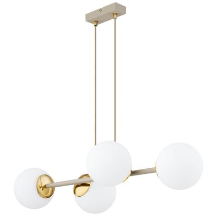 Brilagi - Suspension sur câble 4xE27/60W/230V beige/doré